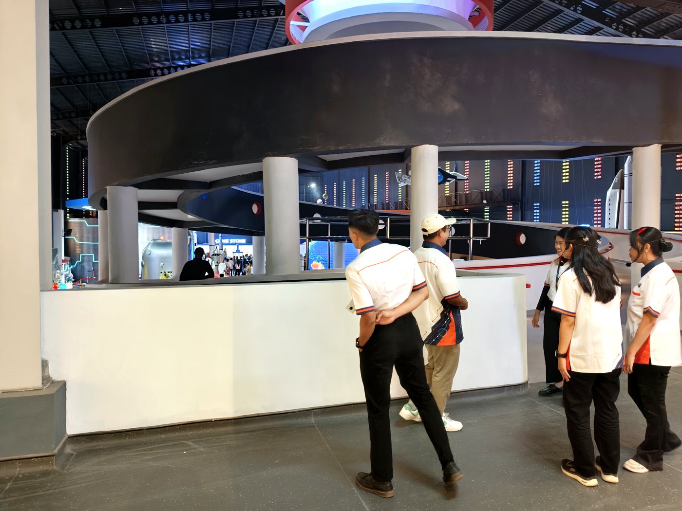 Visitor circulation at the museum entrance