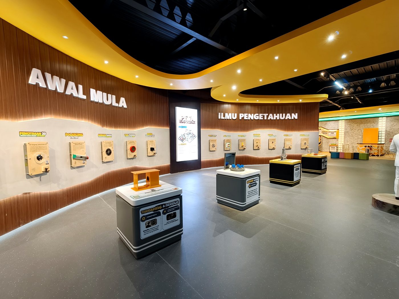 Origins zone with signage